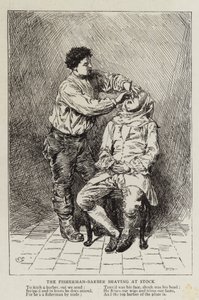 Le pêcheur-barbier se rasant à Stock - Charles Green